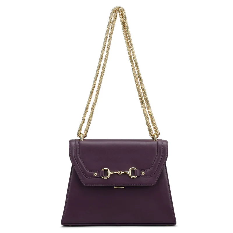 Da Milano Small Plain Leather Shoulder Bag - Grapevine